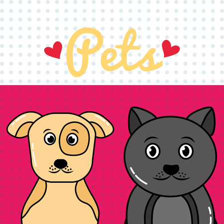 Dog and cat vector illustration.のイラスト素材