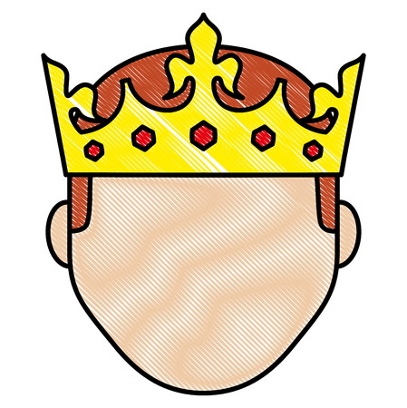 face man male with crown royal vector illustrationのイラスト素材