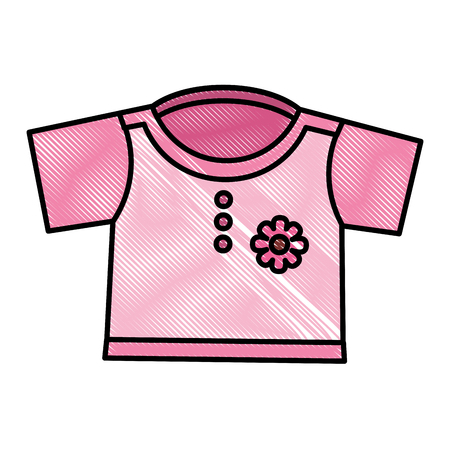 cute shirt baby girl fashion image vector illustration drawingのイラスト素材