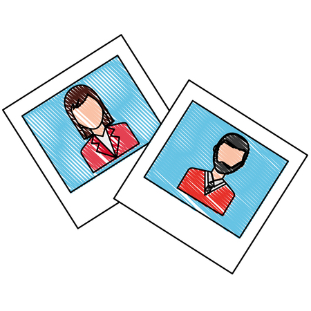 pictures of couple characters vector illustration designのイラスト素材