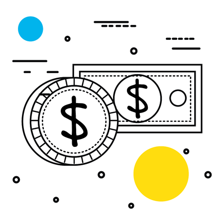 Save money bills and coin vector illustration designのイラスト素材