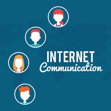 internet communication with community people vector illustration designのイラスト素材
