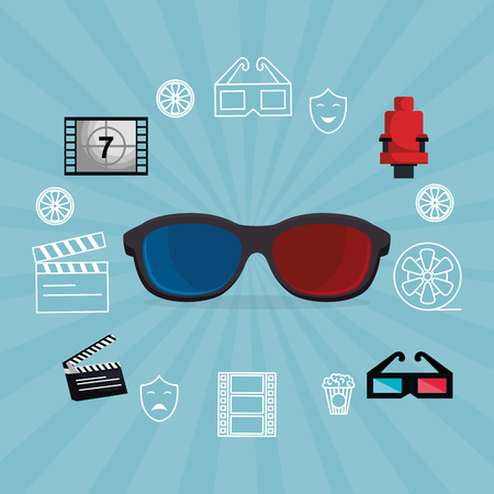 cinema entertainment set icons vector illustration designのイラスト素材