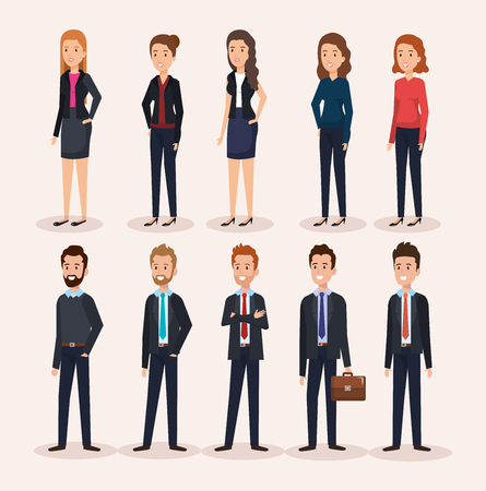 business people group avatars characters vector illustration designのイラスト素材