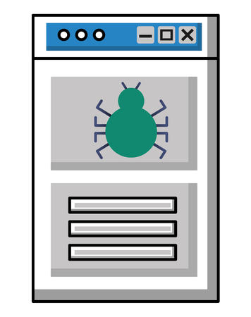 template window with bug virus vector illustration designのイラスト素材