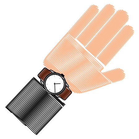 hand with wristwatch masculine isolated icon vector illustration designのイラスト素材
