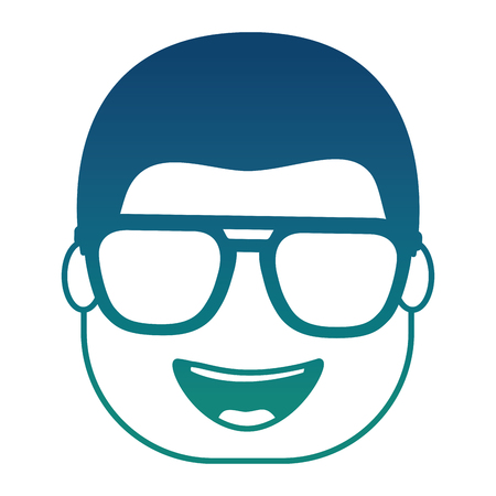 head man with sunglasses icon vector illustration designのイラスト素材