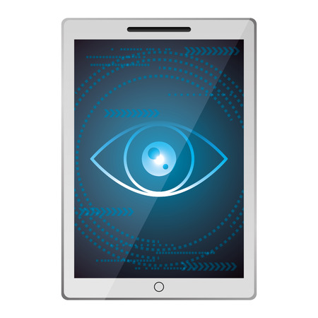smartphone with eye human vector illustration designのイラスト素材