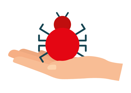 bug virus animal attack vector illustration designのイラスト素材