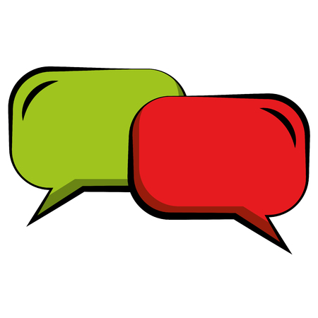 couple speech bubble with rectangles shaped icon vector illustration designのイラスト素材