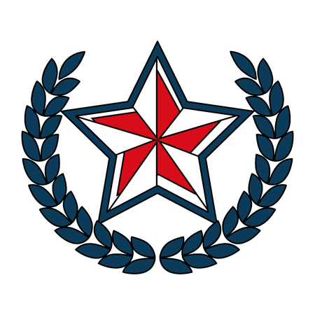 Star with wreath crown icon vector illustration designのイラスト素材