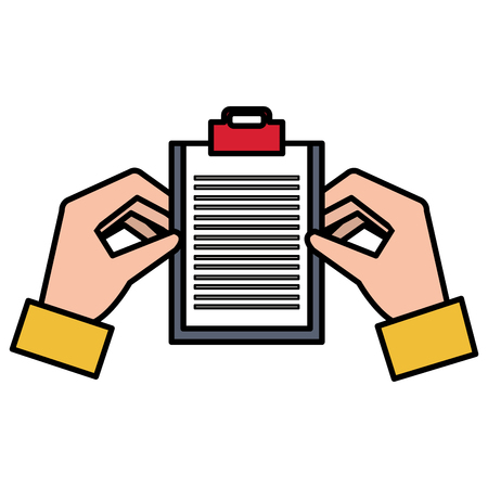 hands with clipboard checklist isolated icon vector illustration designのイラスト素材