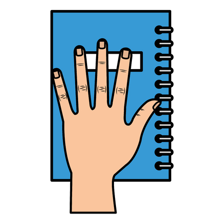 hand with text book vector illustration designのイラスト素材