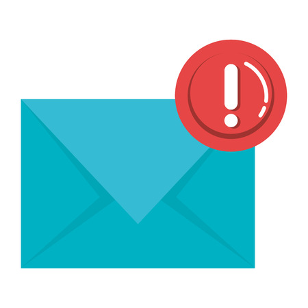 Envelope mail with alert symbol vector illustration design.のイラスト素材