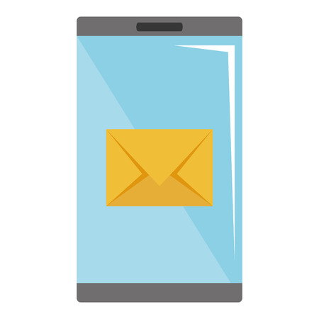 Smartphone device with envelope mail vector illustration design.のイラスト素材