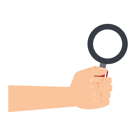 Hand human with magnifying glass isolated icon vector illustration design.のイラスト素材