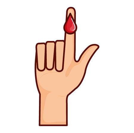 finger with drop blood vector illustration designのイラスト素材
