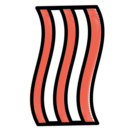 bacon fried fast food image vector illustration drawingのイラスト素材