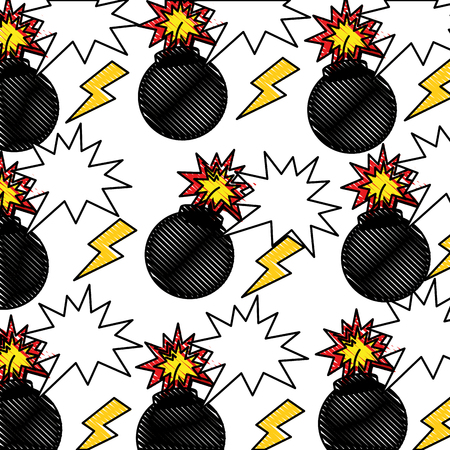 Pop art speech bubble bombs explosion vector illustrationのイラスト素材