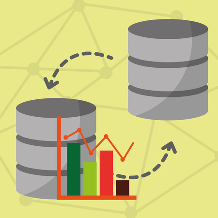 data center technology server sharing information vector illustrationのイラスト素材