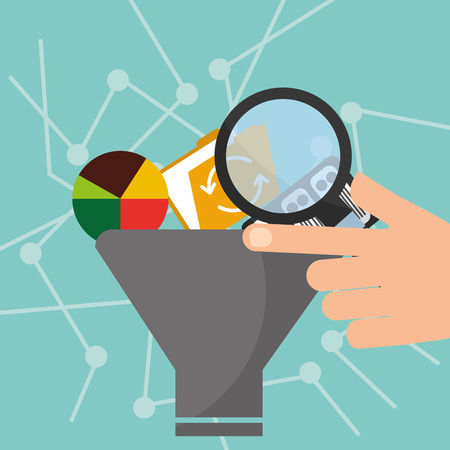 filter data technology hand searching vector illustrationのイラスト素材