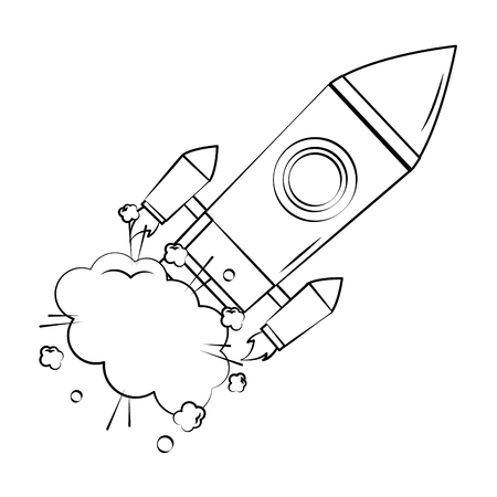 start up rocket pop art style vector illustration designのイラスト素材