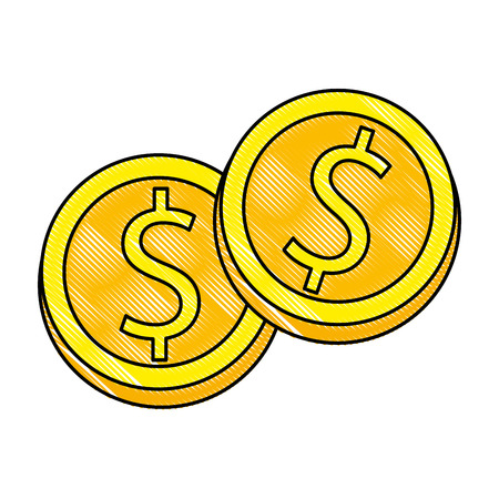 Coins money isolated icon vector illustration design.のイラスト素材