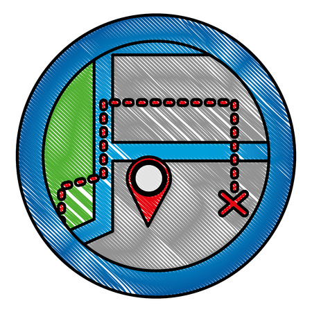 gps navigation find route mobile button app vector illustrationのイラスト素材