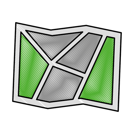 gps navigation folded map geo location vector illustrationのイラスト素材