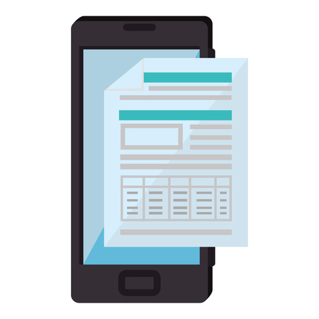 Smartphone with financial document vector illustration designのイラスト素材