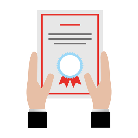 hands holding diploma school success vector illustrationのイラスト素材
