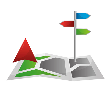 gps navigation map arrow and stand position image vector illustrationのイラスト素材