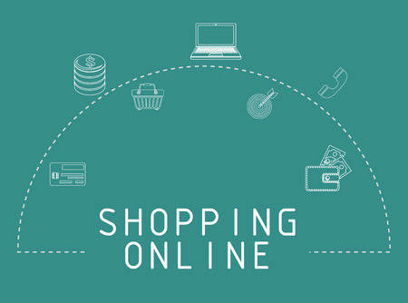 shopping online set icons vector illustration designのイラスト素材