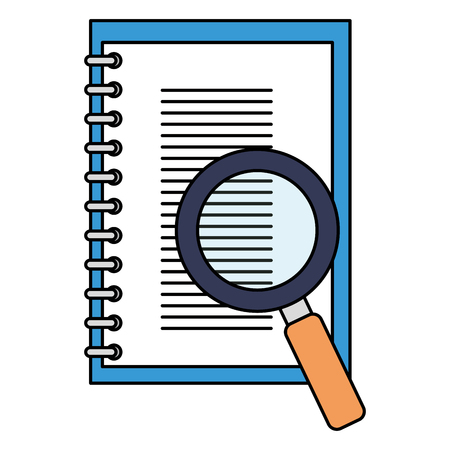 notebook with magnifying glass isolated icon vector illustration designのイラスト素材