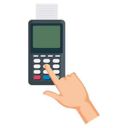 hand using voucher machine vector illustration designのイラスト素材