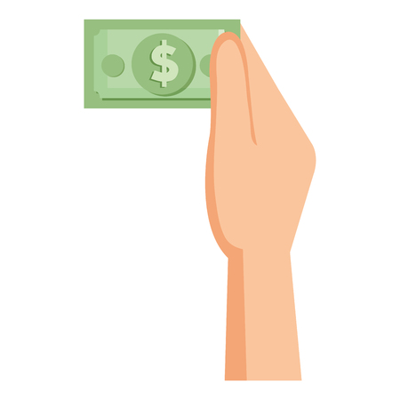 hand with bills dollars money icon vector illustration designのイラスト素材