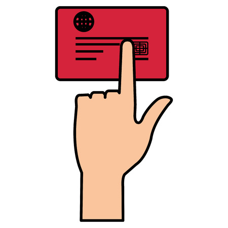 hand with credit card isolated icon vector illustration designのイラスト素材