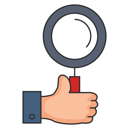 hand human with magnifying glass isolated icon vector illustration designのイラスト素材
