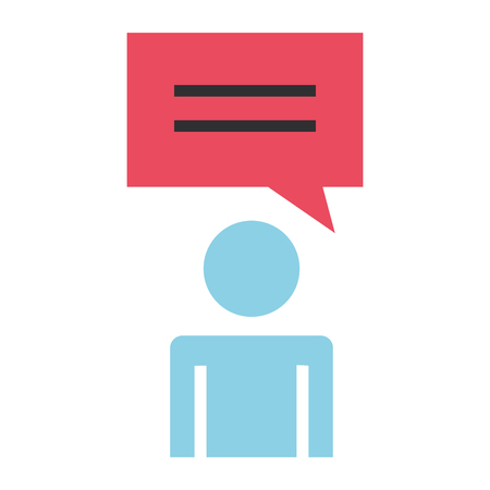 human figure with speech bubble silhouette vector illustration designのイラスト素材