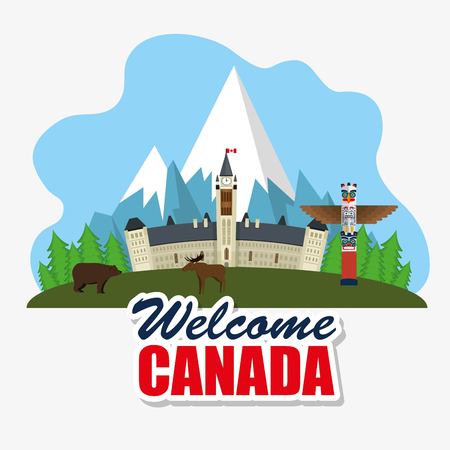 Ottawa canada cityscape scene vector illustration designのイラスト素材