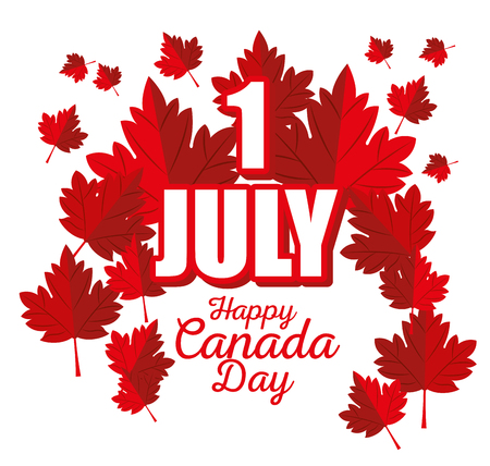 Happy canada day celebration poster vector illustration designのイラスト素材