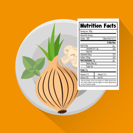 Vegetables group with nutrition facts vector illustration designのイラスト素材