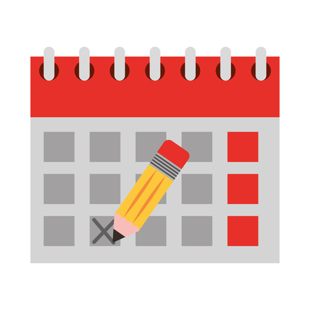 calendar reminder with pencil isolated icon vector illustration designのイラスト素材
