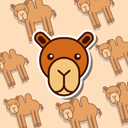 camel safari animal african pattern vector illustrationのイラスト素材