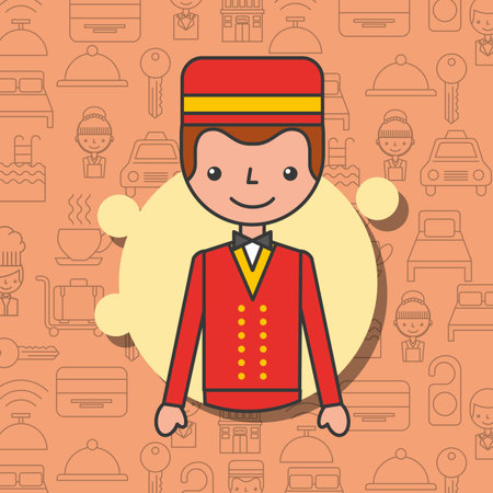 Porter character professional work vector illustrationのイラスト素材