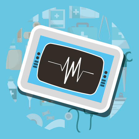 monitoring cardiology machine medical supply healthcare vector illustrationのイラスト素材