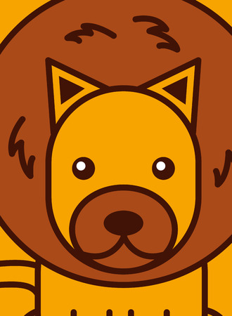 portrait of a lion african animal vector illustrationのイラスト素材