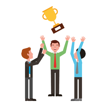 group business people with trophy vector illustration designのイラスト素材