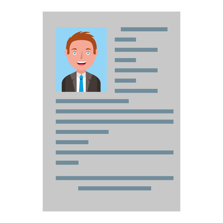 curriculum vitae with photo of man isolated icon vector illustration designのイラスト素材