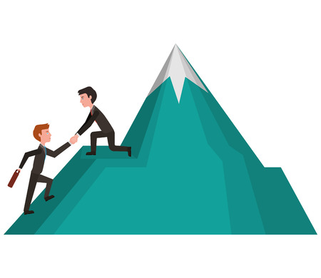 elegants businessmen going up in mountain vector illustration designのイラスト素材